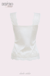 Silk lingerie lace sleeveless top