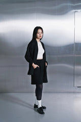 VINTAGE DIA-QUILTING WIDE 1/2 PANTS (Black)