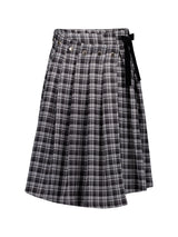 CHECK WRAP SKIRT BLACK