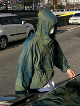 バイリンクルフーディドウィンドブレーカー