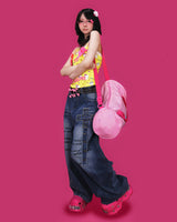 psycho stud denim pants