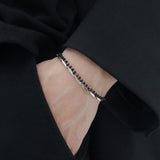 Men's Bracelet Black Beads Surgical Steel_CLEF GATE SIGNAL