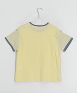 Lumiv Button Roll-up Color Matching Short Sleeve Tee