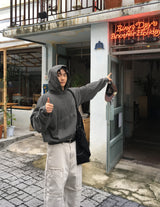 No.1414 washing crop hood-T (4color)