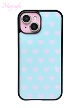 Sweet hearts phone case (mint) - black glass - standard(non-magsafe)