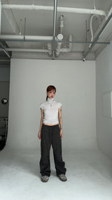 HALF NECK SHIRRING T-SHIRTS