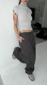 HALF NECK SHIRRING T-SHIRTS
