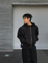 Miller cotton striped zip-up
