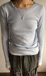 Matt antique shell long necklace