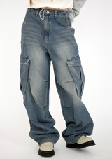 bel cargo denim pants(2color)