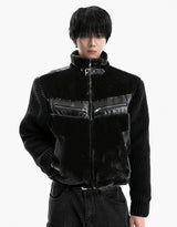 Winter Fur Leather Shearling + Deep Black Knit