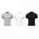 LMN サイドボタンマッスルフィット半袖ニット (3 colors)