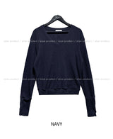 [wool 20%] ポールボタンディテールVネックニット