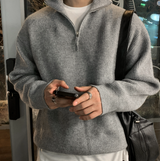  Logane Drake Cash-Like Half Zip-Up Knit