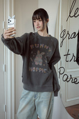 Pastel Bunny Raglan Pigment Sweatshirt