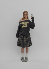 [MADE] Ritz Boat Neck Printed Long Sleeve Tee