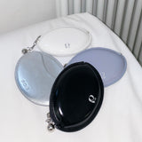 ball chain egg card wallet (silver)