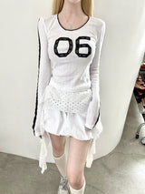1474. Number lace track T (3color)