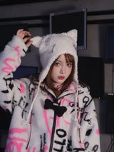 EvilTooth オリジナルアクセサリー フリース パンク 可愛い 3D 猫耳帽子