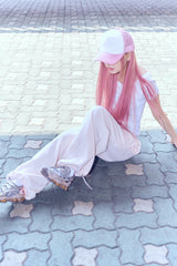 Ribbon bunny hood pants (soft pink)
