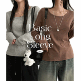 ベングラウンドネックベーシックロングスリーブTシャツ