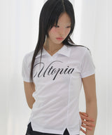 UTOPIA COLLAR TEE (WHITE) F26QB055