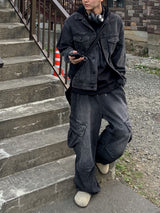 Itsu diagonal cargo denim