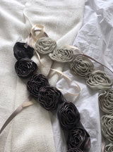 Robon Satin Rose Ribbon Belt