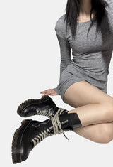 Oun Lace-Up Middle Boots