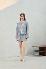 CHERISH TWEED JACKET / SKY BLUE