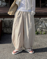 Beo Curved Linen Balloon Pants