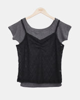 ブレムオフショルダー半袖Tシャツ