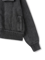 Washing trucker cardigan 2color