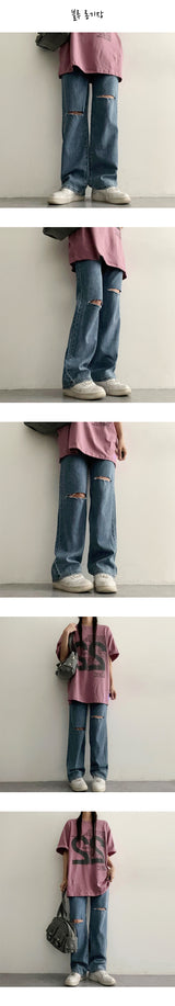 [Basic, Long/S~2XL] [Summer Long Pants!] ウェルニーカッティングウエストベンダブルデニムパンツ