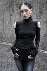 26FW★ ショルダー カットアウト ハイネック トップ