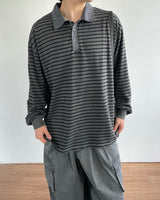 ウォッシュストライプピキュTシャツ