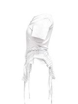  PLEATS RAIVE TOP . WHITE