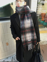 No.1547 wool check muffler (4color)