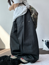 スナップデニムバルーンロングパンツ💙🖤2カラー