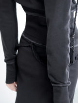 Ribbed Hoodie -Black