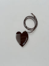 VANLENTINE HEART BRUSH KEYRING (BROWN)