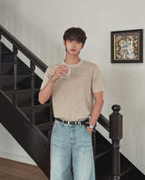 Roel Cable Round Short Sleeve Knit