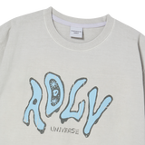 25SS VINTAGE FLOW FONT PIGMENT SHORT SLEEVE T-SHIRT LIGHT GRAY