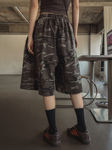 Military Snap Wide Bermuda Pants