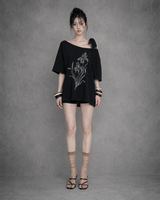 アイリスレースリボンTシャツ #Black(黑)