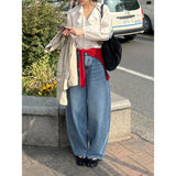 202 バックポケットバルーンフィットワイドデニムパンツ