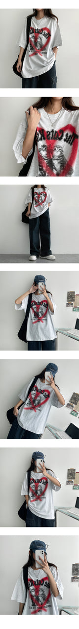 Banquo ハートキャッツ半袖Tシャツ