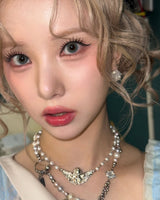 [VIVIZ Eunha, KISS OF LIFE Julie Necklace] Baroque Angel Pearl Choker Necklace - Silver Color
