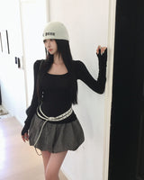 [MADE] Finger hole, square 長袖Tシャツ
