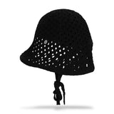VA カーブオーバル メタルニット パンチング ボンネットハット / Black